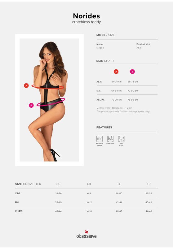 Bielizna erotyczna Norides body otwarte  M/L