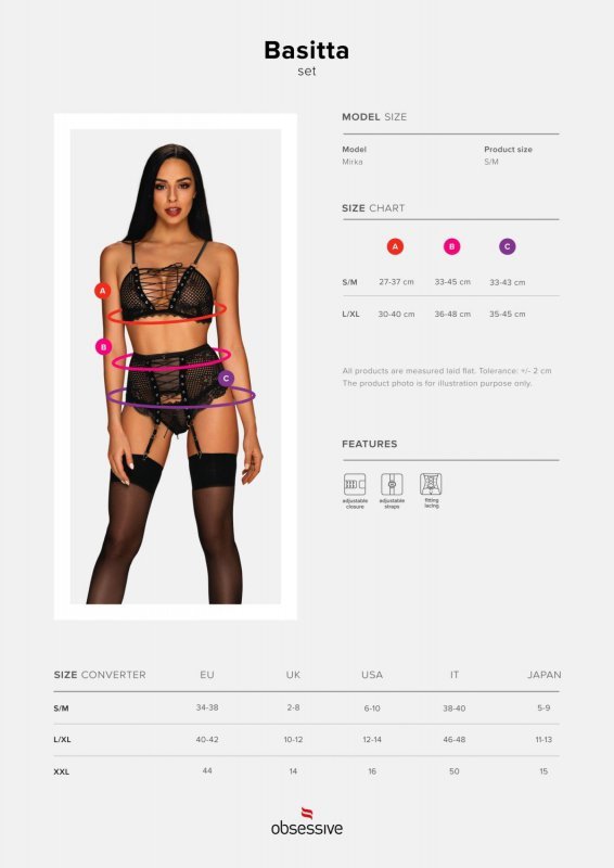 Obsessive Basitta komplet 3-częściowy L/XL