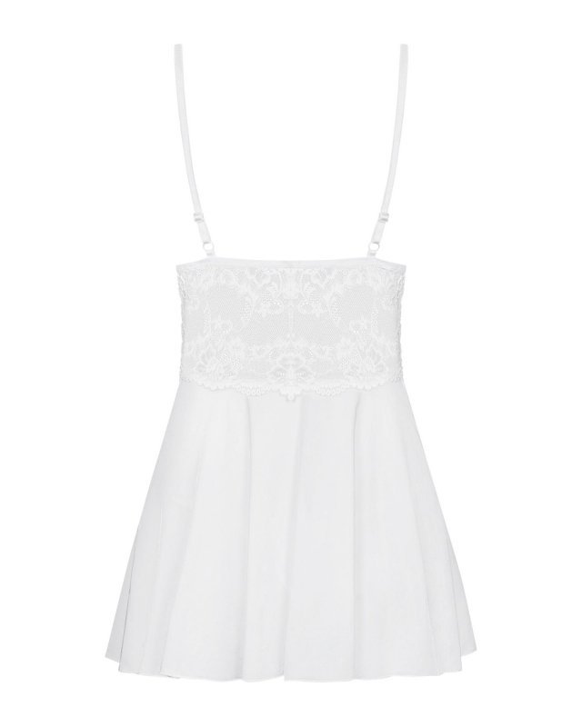 Obsessive koszulka nocna 810-BAB-2 babydoll i stringi biała L/XL