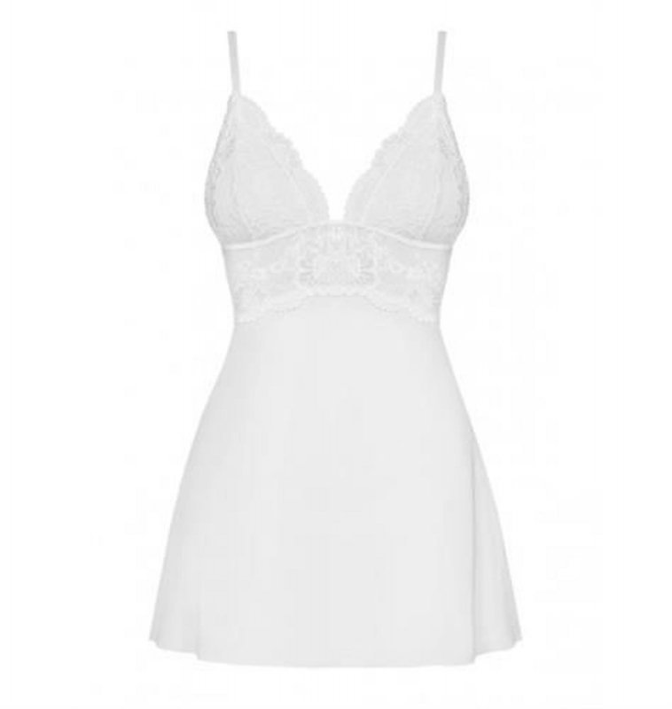 Obsessive koszulka nocna 810-BAB-2 babydoll i stringi biała L/XL