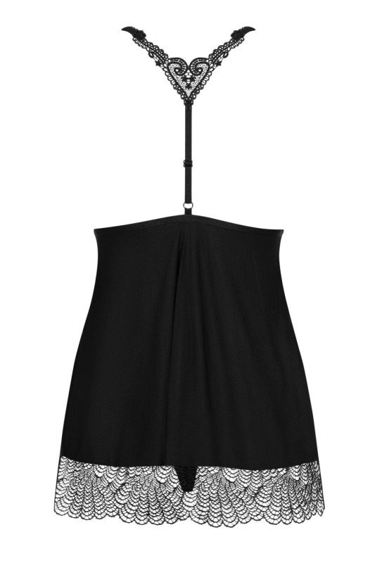 Obsessive koszulka nocna Chiccanta babydoll i stringi czarna  S/M