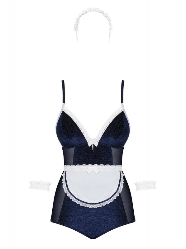 Obsessive kostium Maid body niebieskie sprzątaczka S/M