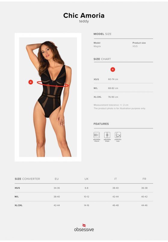 Obsessive Chic Amoria seksowne body XL/2XL