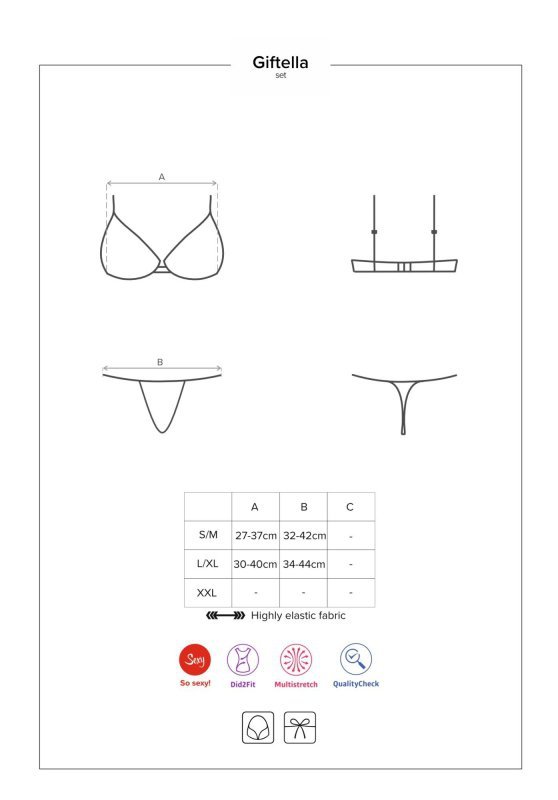 Obsessive Giftella komplet 2-częściowy czerwony L/XL