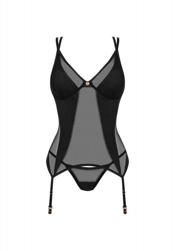 Obsessive Nesari czarny gorset i stringi XL/2XL
