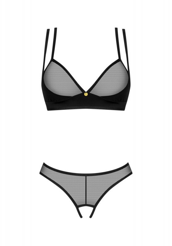 Obsessive Nesari komplet 2-częściowy otwarty czarny M/L