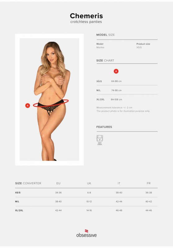 Bielizna erotyczna figi otwarte Obssesive   M/L