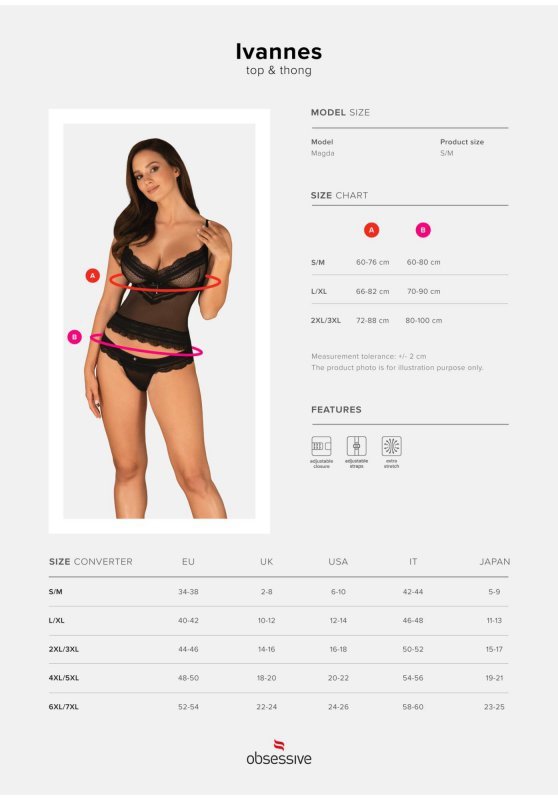 Obsessive Ivannes komplet 2-częściowy 2XL/3XL
