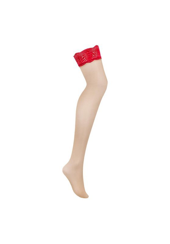 Obsessive Mellania pończochy czerwone  S/M
