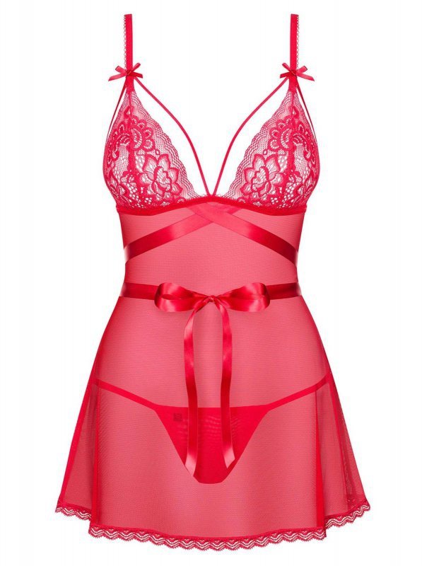 Obsessive koszulka nocna Lovlea babydoll czerwona  S/M