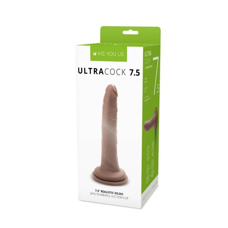 Karmelowy penis dildo na przyssawce bez jąder  19 cm
