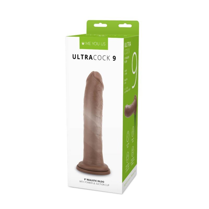 Karmelowy penis dildo na przyssawce bez jąder  23 cm