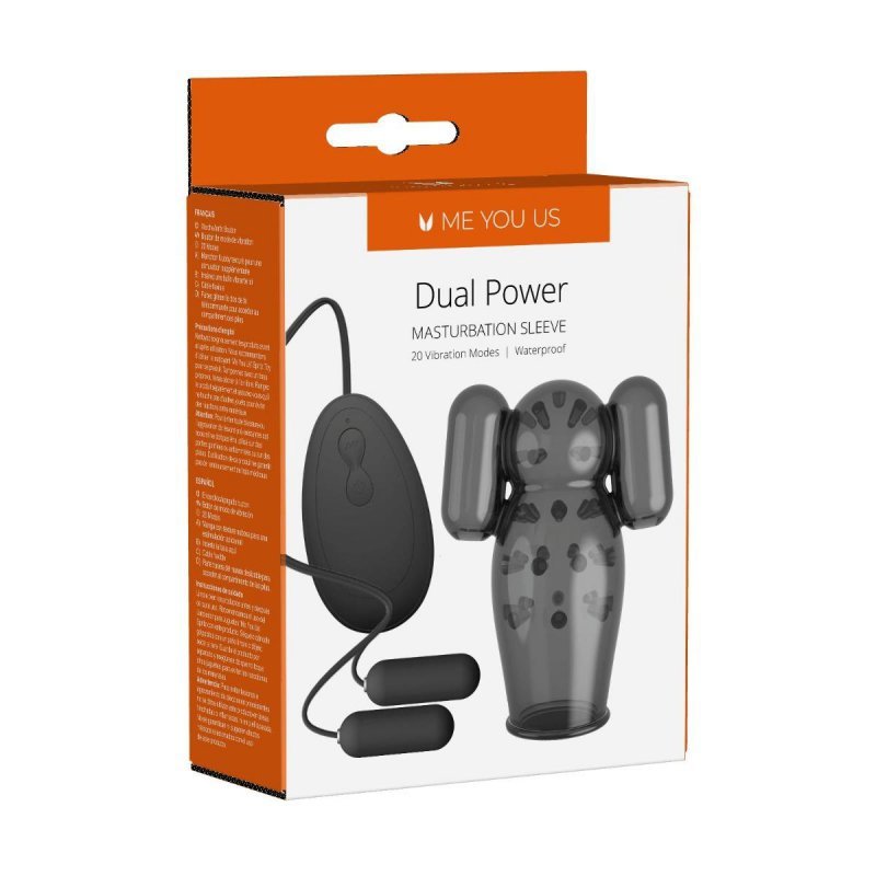 Masturbator męski z wibracjami Me You Us Dual Power Masturbation Sleeve