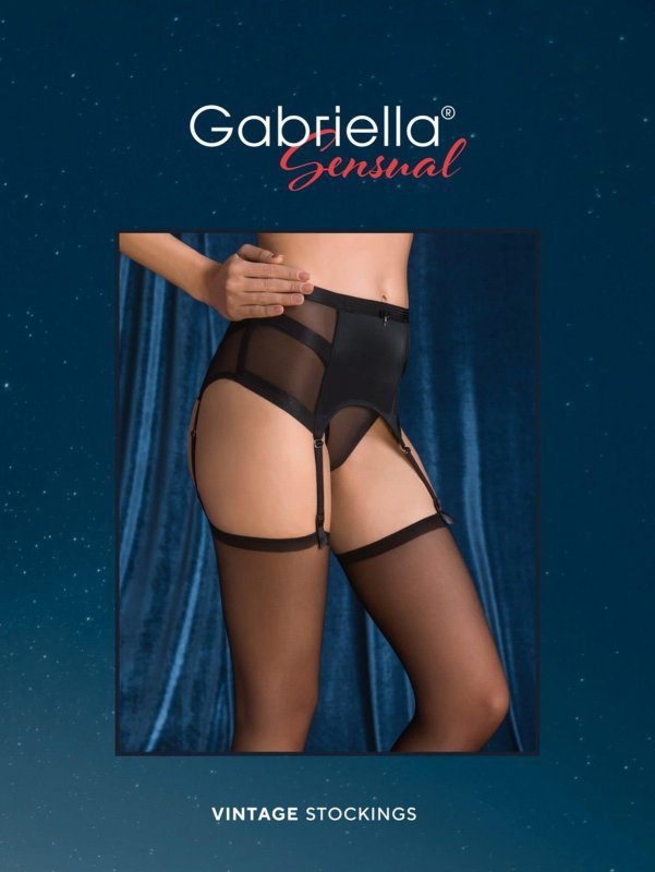 Bielizna pończochy Calze Vintage stockings Czarne XL/XXL