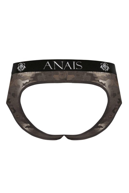 Męskie seksowne jockstrapy bokserki khaki ciemne Electro jock bikini S