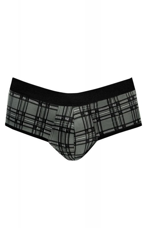 Męskie jockstrapy odkryte pośladki bokserki szara krata Balance jock strap S