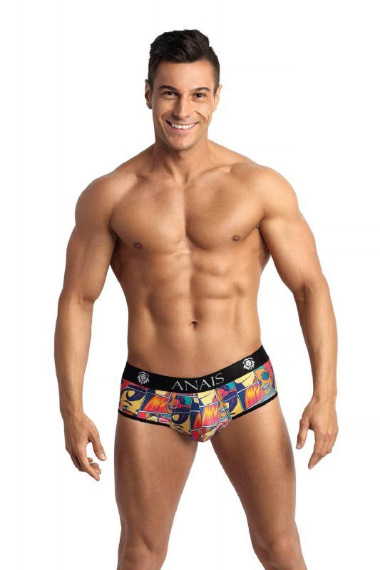 Męskie jockstrapy majtki odkryte pośladki Comics jock bikini XL