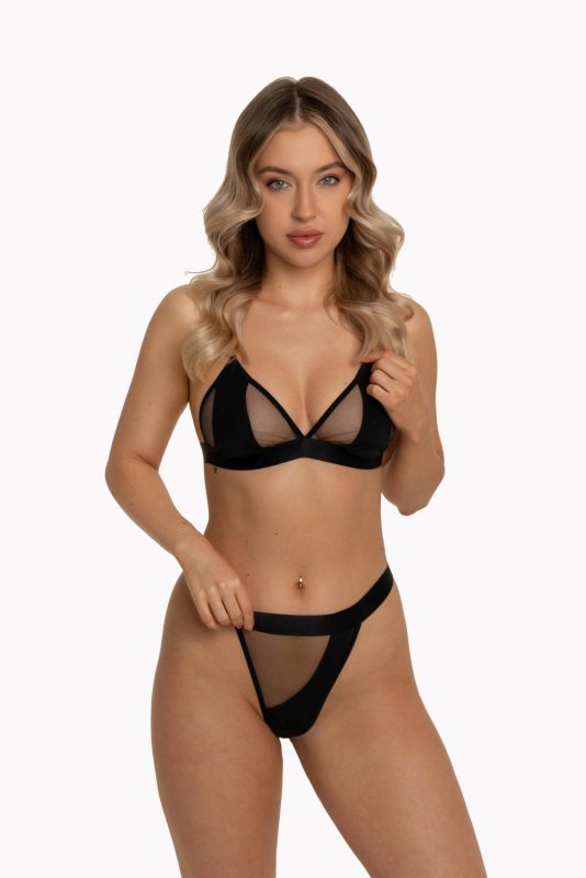 Maura set black bra+thong S/M