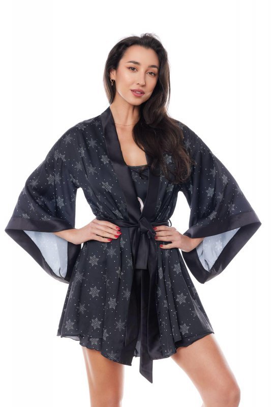 Damski szlafrok Aster Robe czarny XS