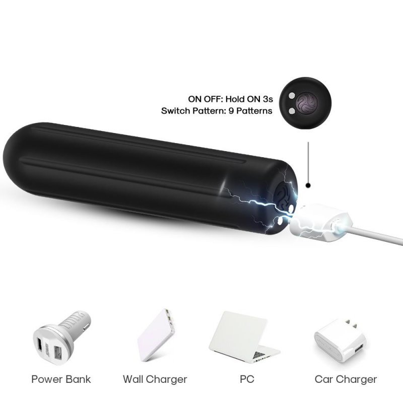 Mocny wibrator pociskowy bullet mini masażer czarny