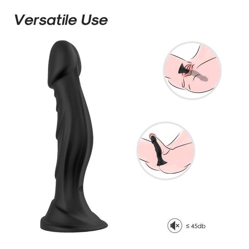 Wibrujące dildo waginalno analne na przyssawce