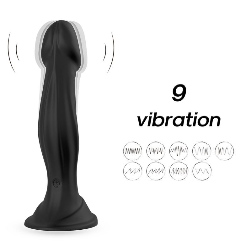 Wibrujące dildo waginalno analne na przyssawce