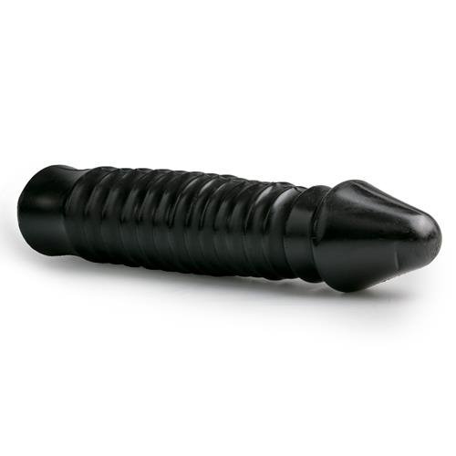 Dildo prążkowane czarne 26 cm