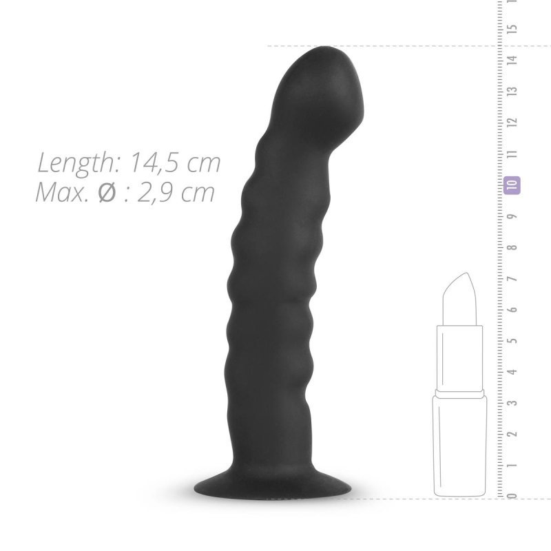 Pas Strapon sztuczny penis czarne prążkowane dildo dla par 13 cm