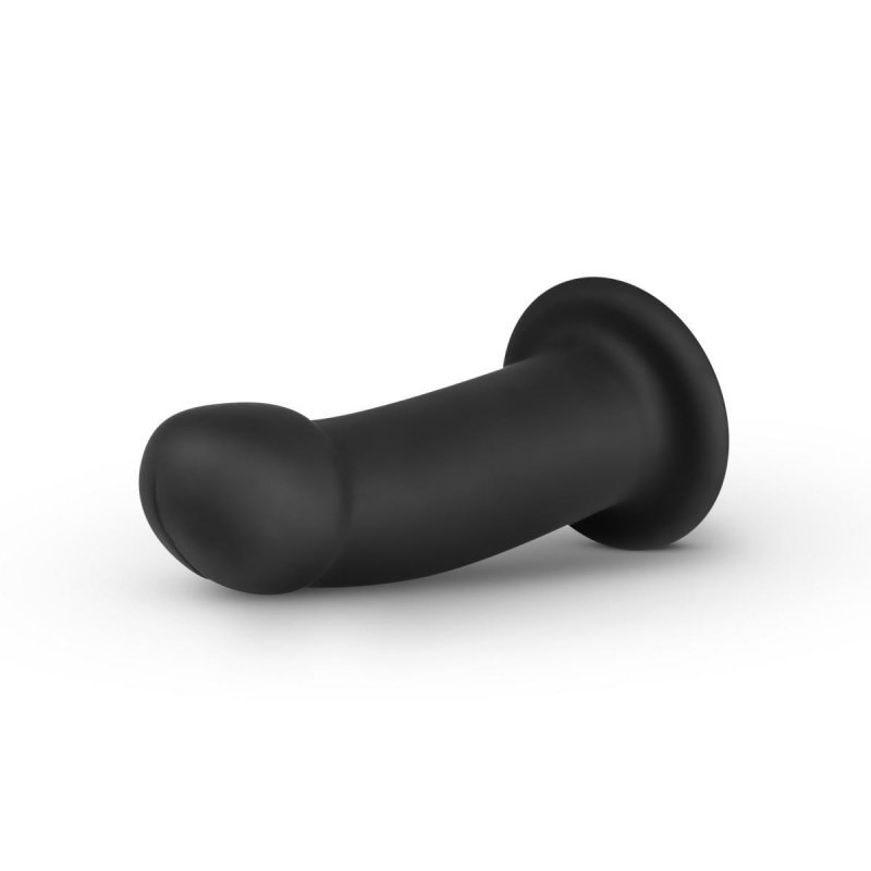 Czarne grube dildo do Strapon gładki penis na przyssawce 14,5 cm