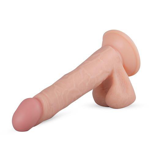 Realistyczne żylaste dildo z jądrami na przyssawce 22 cm