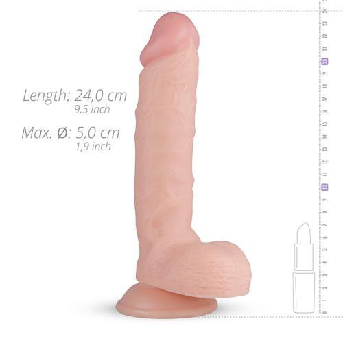 Realistyczne żylaste dildo z jądrami na przyssawce 25 cm