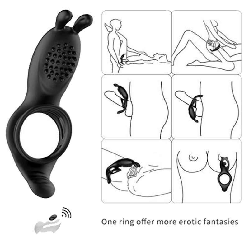 Rabbit vibration cock ring with remote