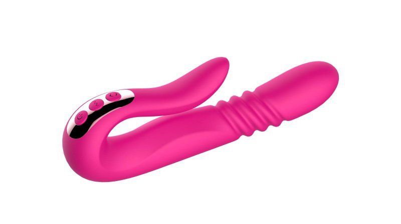 Wibrator damski Deluxe Twirling Vibrating Thruster RED