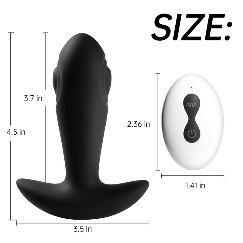 Korek analny z podwójną wibracją i pilotem Dual tapping anal plug