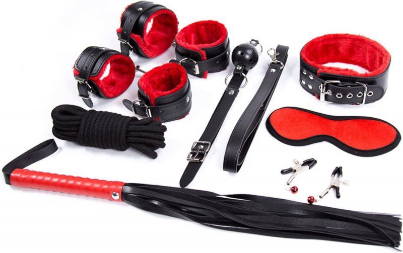 Zestaw BDSM Fetish Fever Bondage Set 9 szt Red/Black