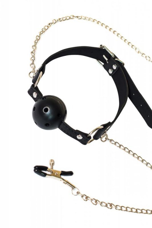 Ball gag with nipple clamps party hard gratitude