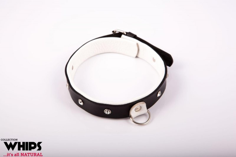 Whips obroża bdsm damska, średnia, biała