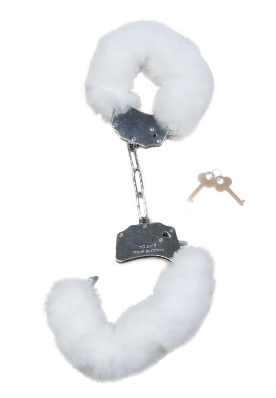 Kajdanki fetish boss series- furry cuffs white