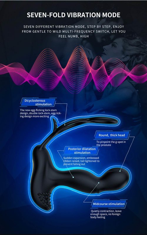 Wibrator silicone massager 7 function and heating function, black