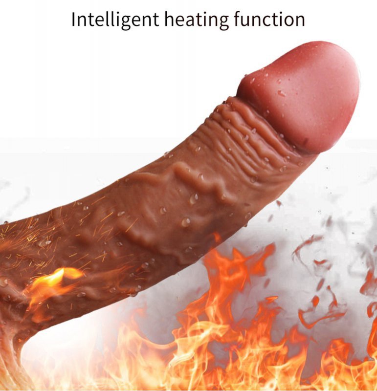 Wibrator silicone, vibration 10, rotate, telescopic, heating, 21cm