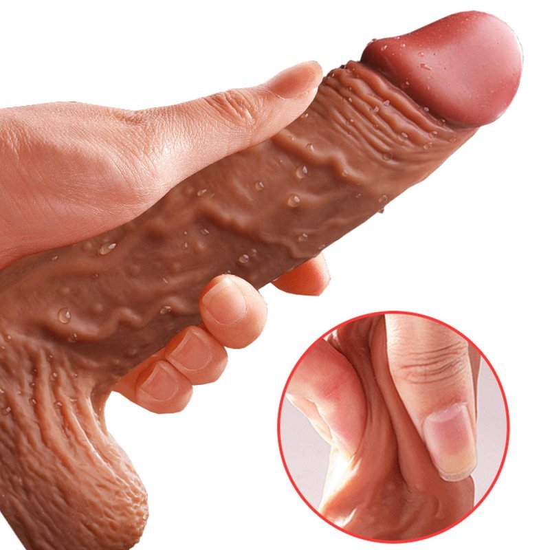 Wibrator silicone, vibration 10, rotate, telescopic, heating, 21cm