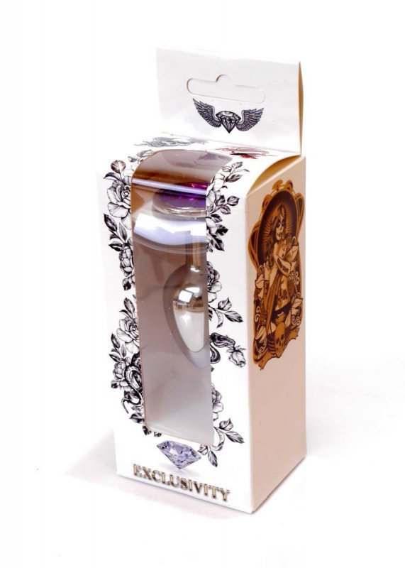Korek analny z diamentem Jewellery Silver PLUG- Purple