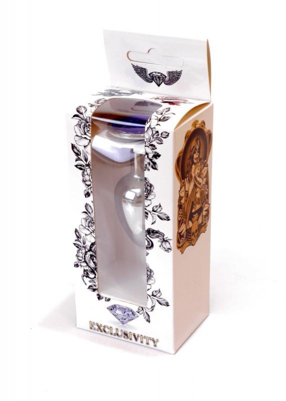 Korek analny z kryształem Jewellery Silver PLUG- Dark Blue