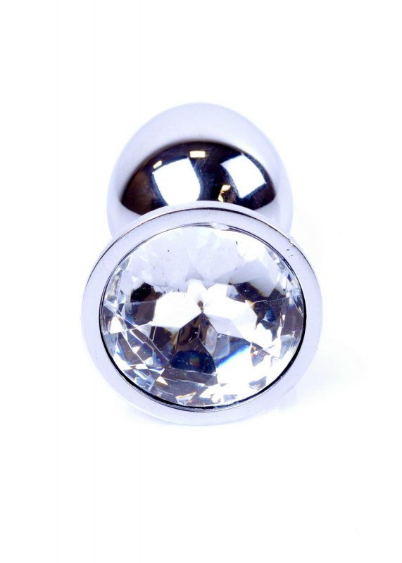 Korek analny z diamentem Jewellery Silver PLUG- Clear