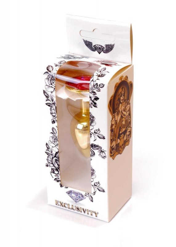 Korek analny z diamentem Jewellery Gold PLUG- Pink