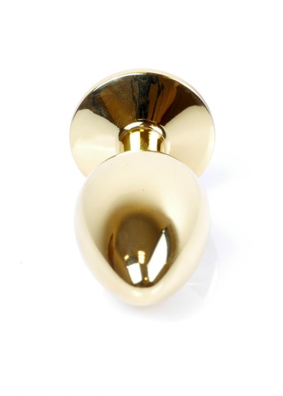 Złoty korek analny z diamentem Jewellery Gold PLUG- Purple