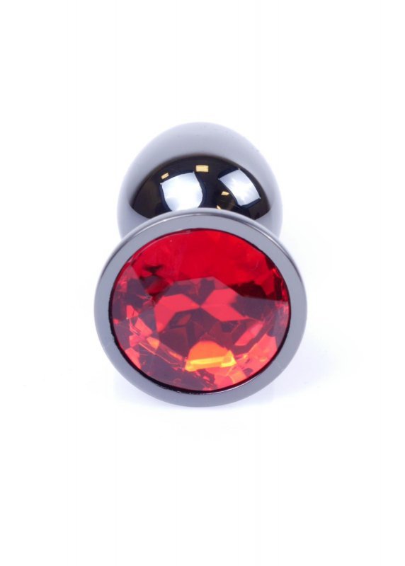 Korek analny z kryształem Jewellery Dark Silver PLUG- Red
