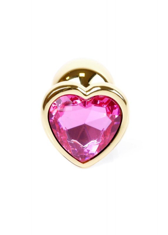 Korek analny z kryształem Jewellery Gold  Heart PLUG- Pink