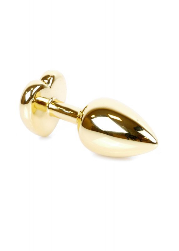 Korek analny z kryształem Jewellery Gold  Heart PLUG- Pink