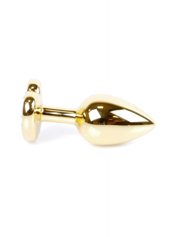 Korek analny z kryształem Jewellery Gold  Heart PLUG- Pink